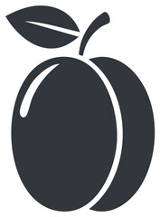 Stylized Plum Icon Logo Design Delicious Fruit Produce Orchard Symbol Vector