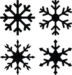 Snowflake, winter, ice crystal, abstract, geometric, black and white, minimalist, silhouette, vector, graphic design
