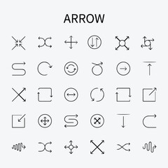 Simple Arrow Icons Vector Set