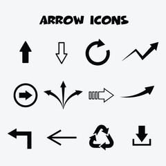 Mono Vector Arrow Icons Set