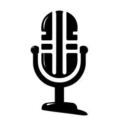 Black and white vector silhouette of Microphone Icon
