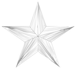 Obraz premium Stylized Star Illustration with Hand Drawn Lines and Grunge Texture Design Element