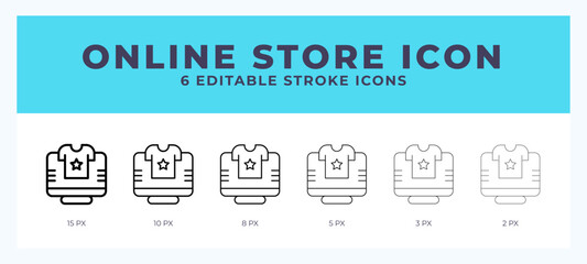 Online store line icon. Thin line. Bold line. Vector illustration.