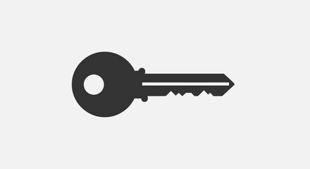Classic key icon symbol for security access and unlock solutions simple design isolated on white background