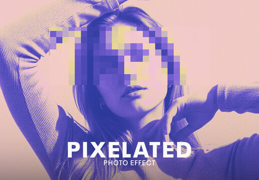 Monochrome Pixelated Photo Effect