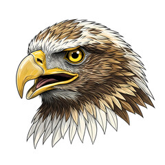Striking eagle portrait with piercing gaze, perfect for freedom and nature themes