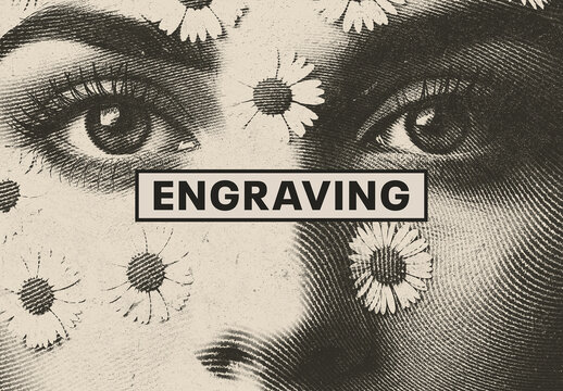Engraving Halftone Risograph Photo Effect