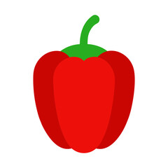 Realistic red bell pepper vector illustration with green stem vector