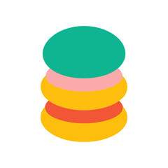 Colorful stack of macarons sweet dessert vector illustration vector