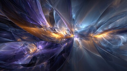 Abstract Fractal Design With Glowing Colors