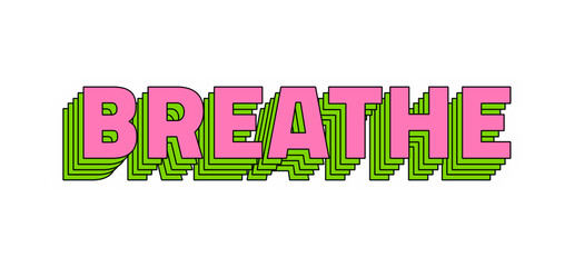 Retro layered breathe png sticker