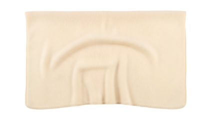 Rectangular piece of soft fabric material displays subtle folds against a dark background