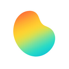 Colorful Gradient Abstract Blob Shape on White Background