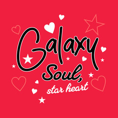 Galaxy Soul Star Heart Hand-Drawn Typography Design
