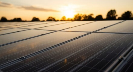 Close Up Modern Solar Panel Installation for Sustainable Energy Generation