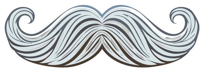 Fototapeta premium Stylized illustration of a gray mustache. For retro or hipster theme.