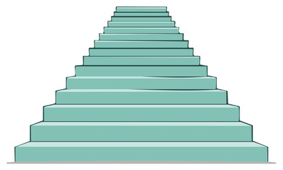 Endless Stairway Illustration with Repetitive Steps Leading Upward, Symbolizing Progress and Climbing Towards Goals