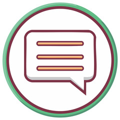 Colorful vector icon of a speech bubble for communication, chat, and messages