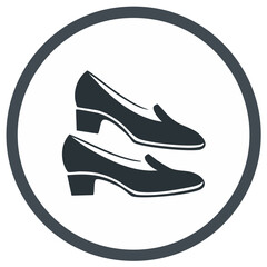 Two women's classic slip on shoes with low heels simple elegant footwear icon design