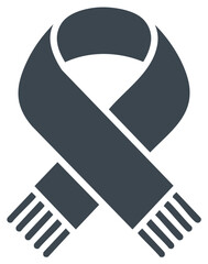 Stylized neckwear illustration depicting a cozy scarf with tassel detail for winter fashion and cold weather protection