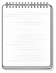 Blank lined spiral bound notebook for notes or ideas clean simple illustration
