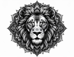 Obraz premium Face of Lion head vector illustration 