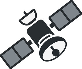 Modern satellite icon for space exploration and communication technology vector