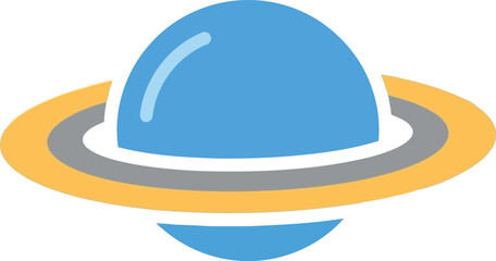 Cartoon saturn planet icon vector space astronomy illustration vector