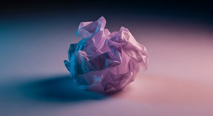 Abstract crumpled paper in dreamy pastel hues glows with modern artistic flair creating a captivating, visually stunning texture for backgrounds