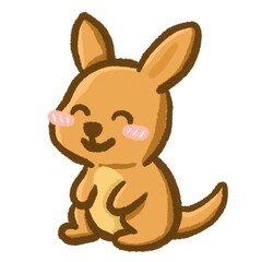 Smiling Kangaroo Cute Chibi Animal Illustration for Kids
