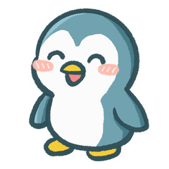 Happy Penguin Cute Cartoon Animal Character for Kids