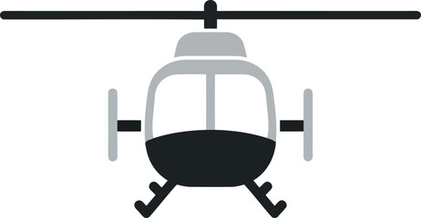 Modern light helicopter front view vector illustration transportation aviation vector © Vector World