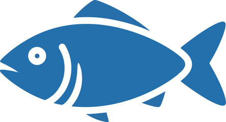 Simple blue fish icon marine life aquatic animal vector illustration vector