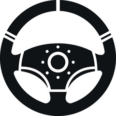 Sport steering wheel icon driving control symbol vector vector