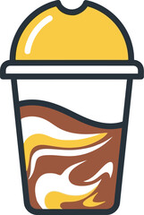 Iced coffee swirl drink vector