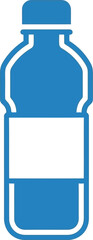 Blue plastic water bottle icon clean refreshing hydration concept vector