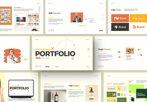Creative Graphic Designer Portfolio Presentation Template with Project Overview