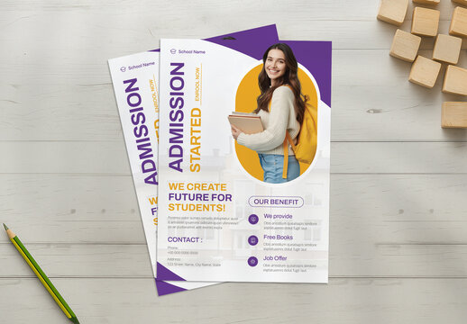 Modern University and College Admission Open Flyer Template