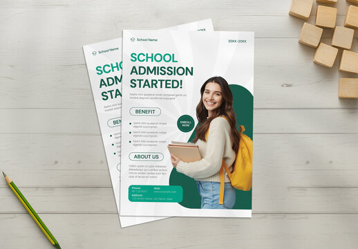 Modern Education Admission Flyer Template for School, College, and University