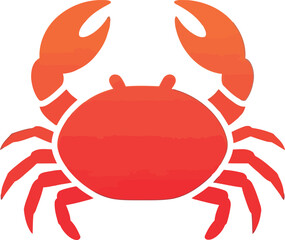 Vibrant red crab illustration isolated on white vector