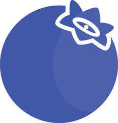 Vibrant blueberry icon simple flat design vector