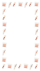 Makeup patterned png frame, transparent background