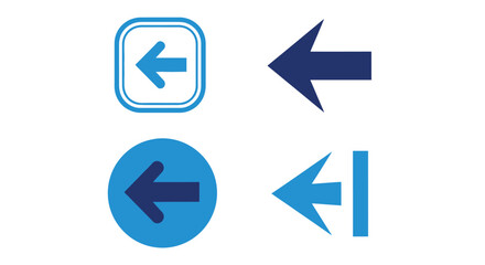 Vector illustration of collection of left arrow icons in various styles directional symbols for navigation and user interface design