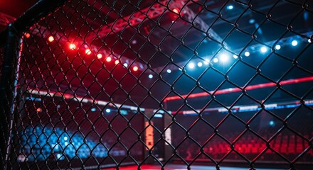 Mixed martial arts mma cage octagon fight night championship competition arena lights