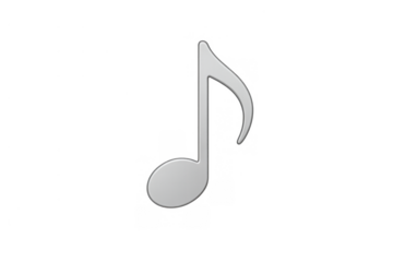 Music note symbol featuring 3d style, representing sound, melody, rhythm, and audio media on transparent background