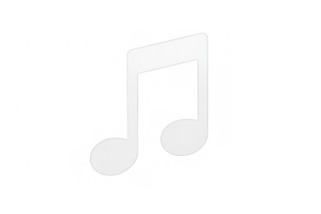 Music note symbol representing melody and sound, denoting audio, song, and rhythm on a transparent background