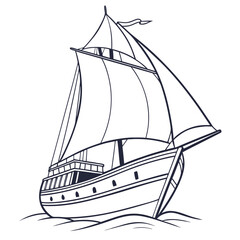 pirate ship isolated on white