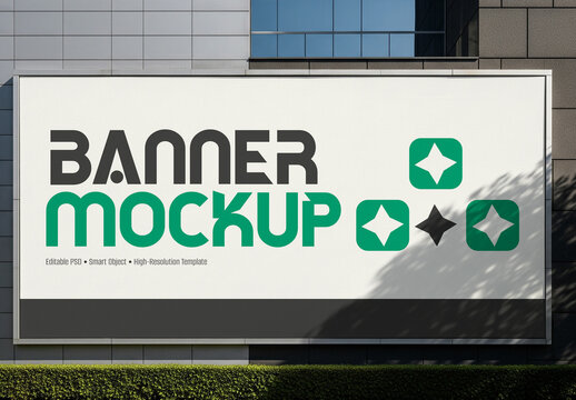 Large Outdoor Billboard Banner Mockup