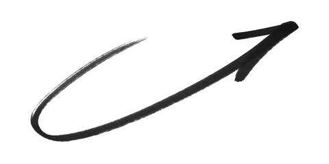 Directional pointer indicating forward movement and progress on a clean surface isolated on transparent background