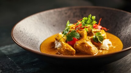 Close-Up of Chicken Curry Dish
